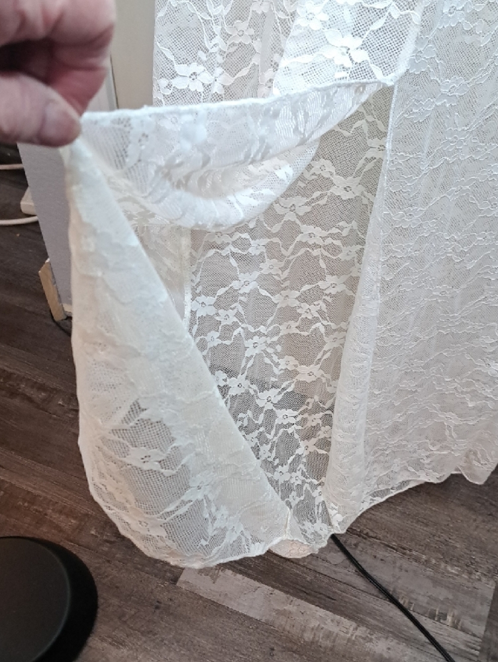 Nwt. White Lace Maxi Dress - Sheer Lace Floral Overlay - Picture 5 of 5